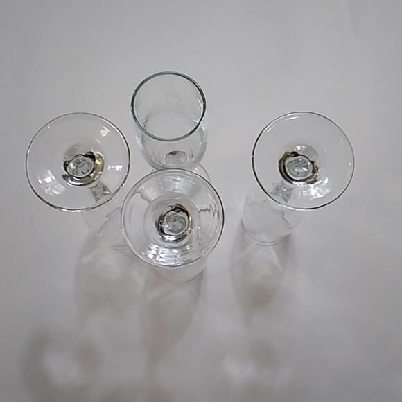 Of 4 Clean Glass Champagne Fruit Glass Vintage - Picture 2 of 5